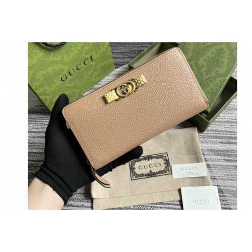 Gucci Zip Wallet With Interlocking G Python Bow in Rose beige leather Gucci Zip Wallet With Interlocking G Python Bow in Rose beige leather