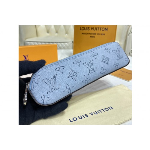 Louis Vuitton GI0397 Elisabeth pencil pouch in Blue Mahina leather