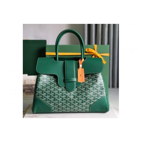 Goyard Saigon tote bag in Green Goyardine Canvas