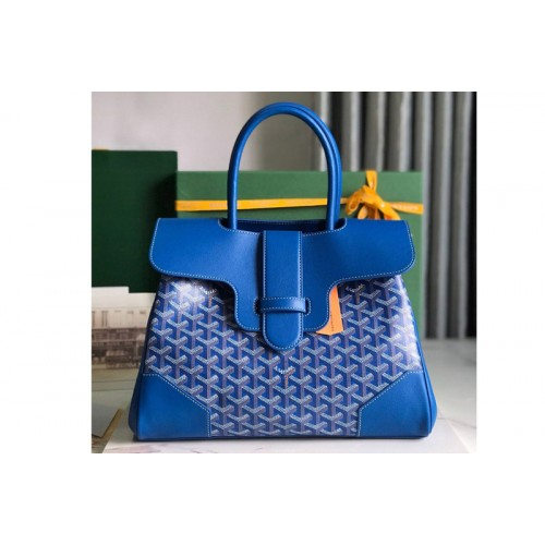 Goyard Saigon tote bag in Blue Goyardine Canvas Goyard Saigon tote bag in Blue Goyardine Canvas