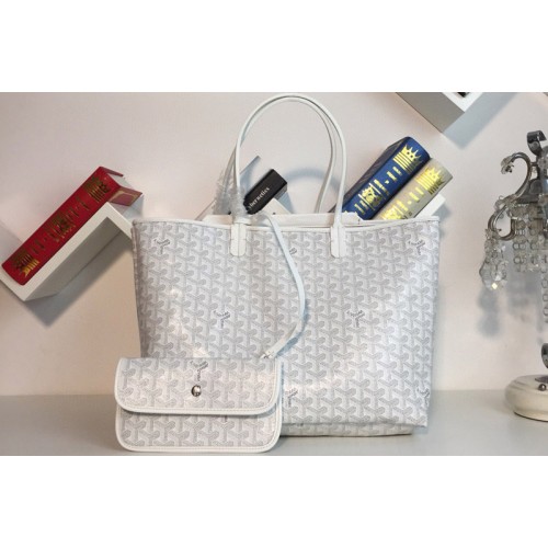 Goyard Saint Louis PM bag in White Goyardine Canvas & Chevroches Calfskin Goyard Saint Louis PM bag in White Goyardine Canvas & Chevroches Calfskin
