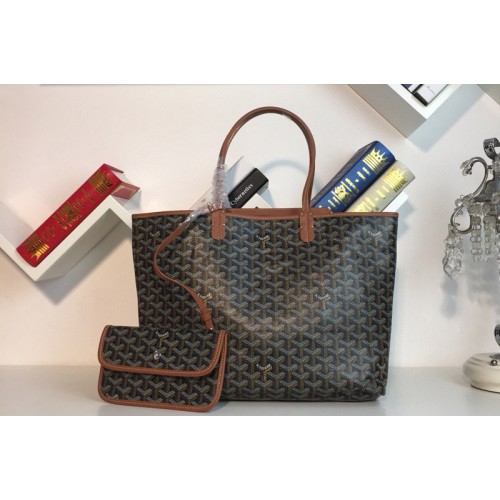 Goyard Saint Louis PM bag in Black/Tan Goyardine Canvas & Chevroches Calfskin Goyard Saint Louis PM bag in Black/Tan Goyardine Canvas & Chevroches Calfskin