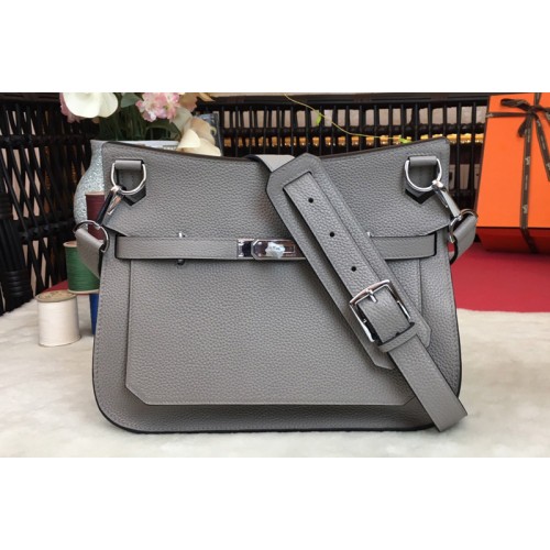 Hermes H061784 Jypsiere 28 bag in Grey original taurillon Clemence leather