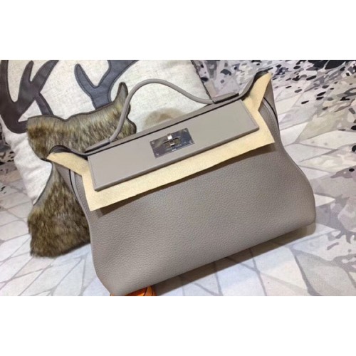Hermes Kellyw 24cm Original Togo Leather Bags Handmade Grey
