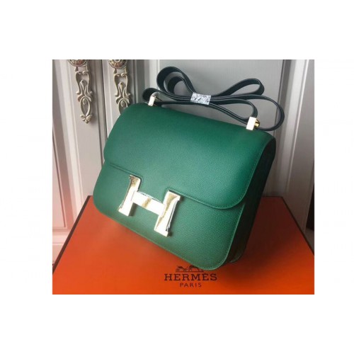 Hermes Constance 24cm Bag Original Epsom Leather Gold Green