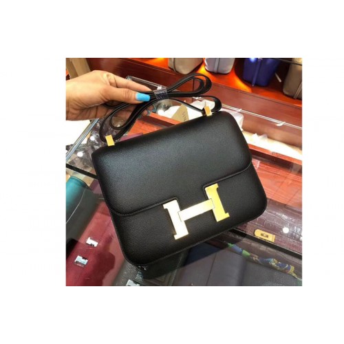 Hermes Constance 24cm Bag Original Epsom Leather Gold Black