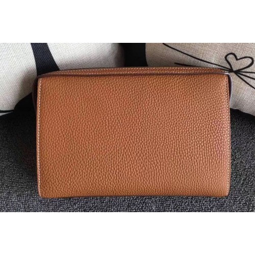 Mens Hermes 24cm Clutch Original Swift Leather Bags Tan