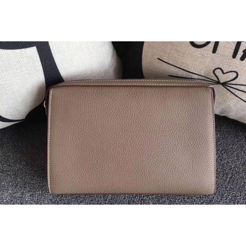 Mens Hermes 24cm Clutch Original Swift Leather Bags Gray Mens Hermes 24cm Clutch Original Swift Leather Bags Gray