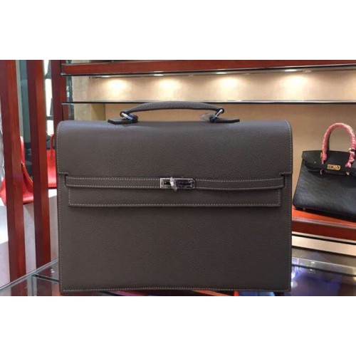Hermes Kelly Depeche 37mm Briefcase Bags Original Togo Leather Gray Hermes Kelly Depeche 37mm Briefcase Bags Original Togo Leather Gray