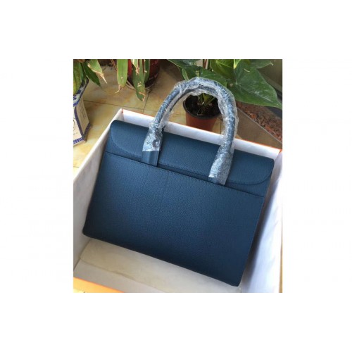 Mens Hermes 38cm Messenger Bags Original Togo Leather Blue Mens Hermes 38cm Messenger Bags Original Togo Leather Blue