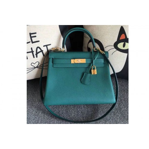 Hermes Kelly 28 Tote Bags Original Togo Leather Handstitched Malachite Green Hermes Kelly 28 Tote Bags Original Togo Leather Handstitched Malachite Green