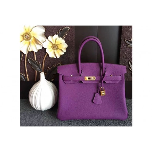 Hermes Birkin 30 Tote Bags Original Togo Leather Handstitched Purple Hermes Birkin 30 Tote Bags Original Togo Leather Handstitched Purple