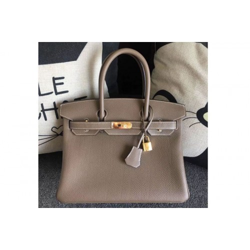 Hermes Birkin 30 Tote Bags Original Togo Leather Handstitched Gray Hermes Birkin 30 Tote Bags Original Togo Leather Handstitched Gray