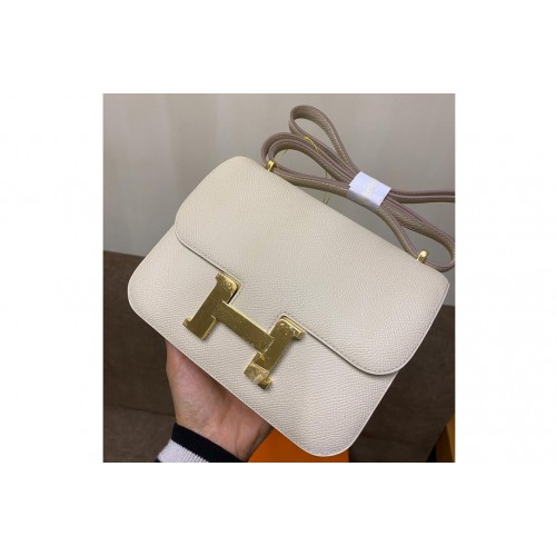 Hermes constance 19 Bag in White Epsom Leather with Gold Buckle Hermes constance 19 Bag in White Epsom Leather with Gold Buckle