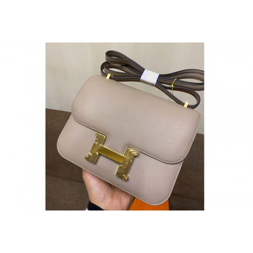 Hermes constance 19 Bag in Gray Epsom Leather with Gold Buckle Hermes constance 19 Bag in Gray Epsom Leather with Gold Buckle