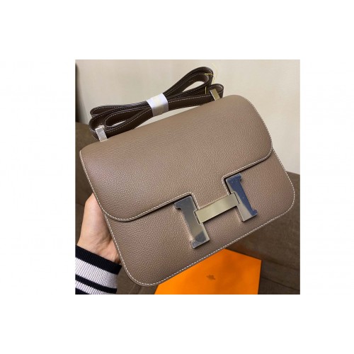 Hermes constance 23 Bag in Elephant Gray Epsom Leather with Silver Buckle