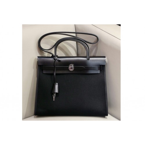 Hermes herbag zip 31 bag in Black Black Officier canvas and Leather Hermes herbag zip 31 bag in Black Black Officier canvas and Leather