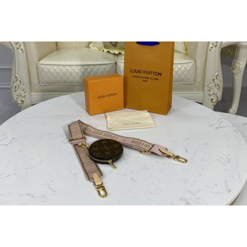 Louis Vuitton J02485 bandouliere Jacquard Strap in Pink Nylon and Monogram coated canvas