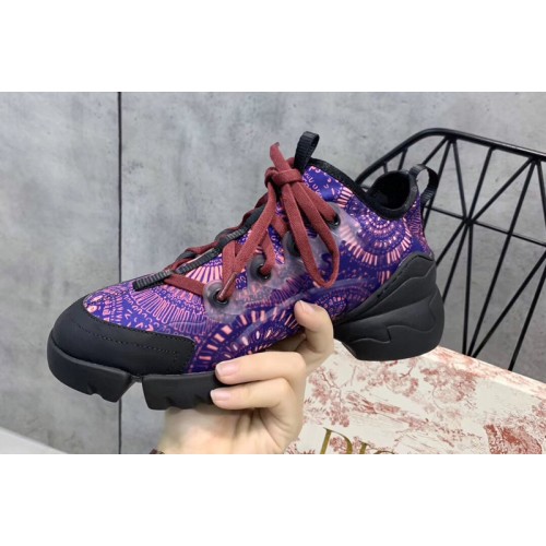 Women Dior KCK256FPN fuchsia and deep blue Fireworks print neoprene sneaker Women Dior KCK256FPN fuchsia and deep blue Fireworks print neoprene sneaker