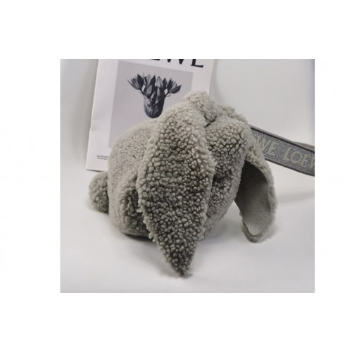 Loewe Bunny Mini Bag in Gray Shearling