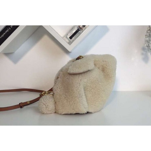 Loewe Bunny Mini Bag Shearling White