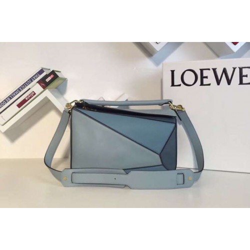Loewe Puzzle Bags Original Calf Leather Blue Light Blue
