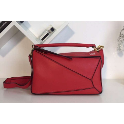 Loewe Puzzle Bags Original Calf Leather Red Loewe Puzzle Bags Original Calf Leather Red