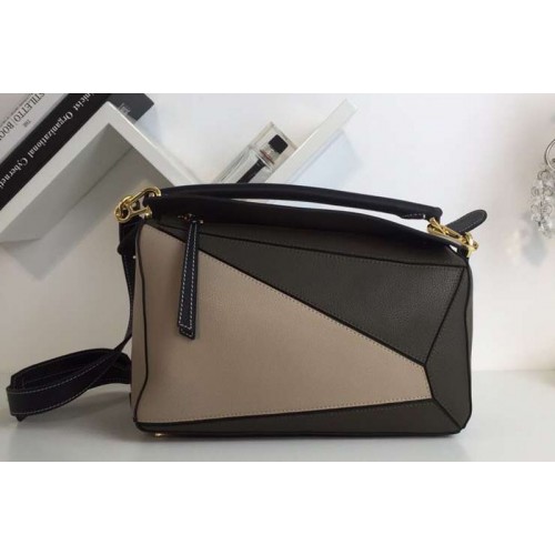 Loewe Puzzle Bags Original Calf Leather Khaki Grey