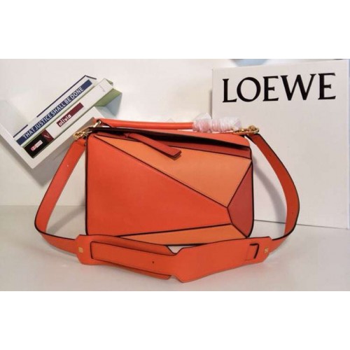 Loewe Puzzle Bags Original Calf Leather Orange Red