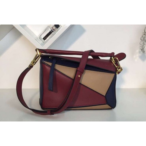 Loewe Puzzle Small Bags Original Calf Leather Blue Brown Loewe Puzzle Small Bags Original Calf Leather Blue Brown
