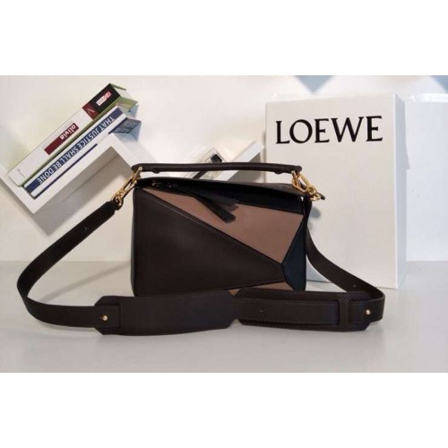 Loewe Puzzle Small Bags Original Calf Leather Coffee Pink