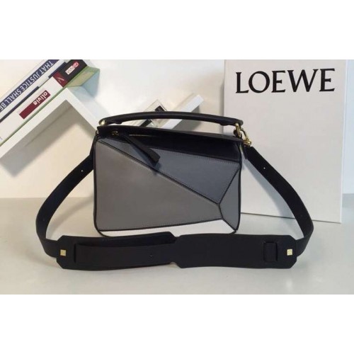 Loewe Puzzle Small Bags Original Calf Leather Grey Blue Loewe Puzzle Small Bags Original Calf Leather Grey Blue