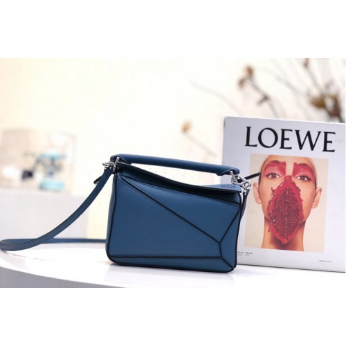 Loewe Mini Puzzle bag in Navy Blue classic calfskin