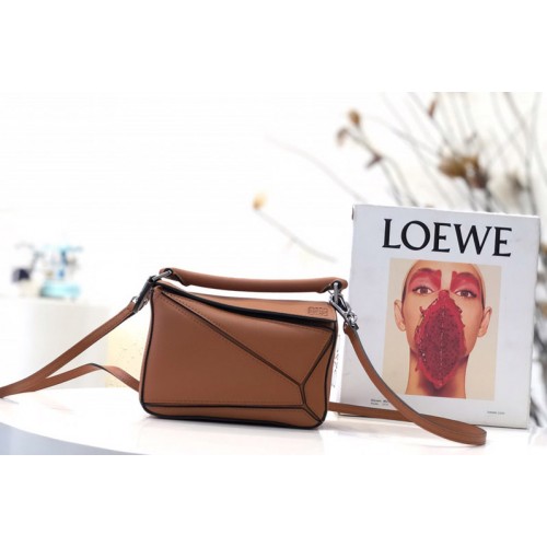 Loewe Mini Puzzle bag in Tan classic calfskin