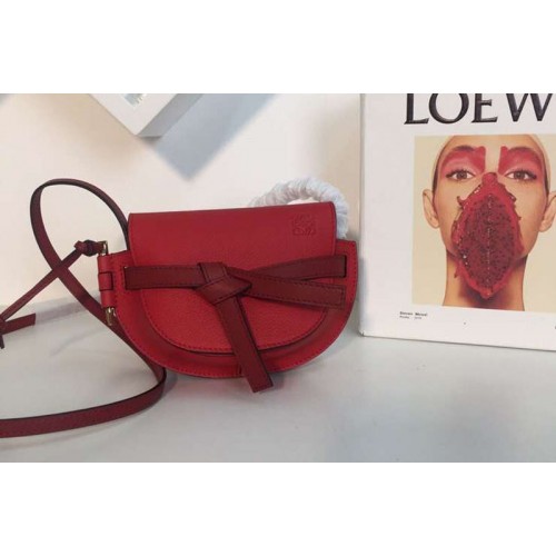 Loewe Mini Gate Bags Original Soft Calf Leather Red