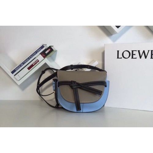 Loewe Gate Small Bags Original Leather Grey Blue