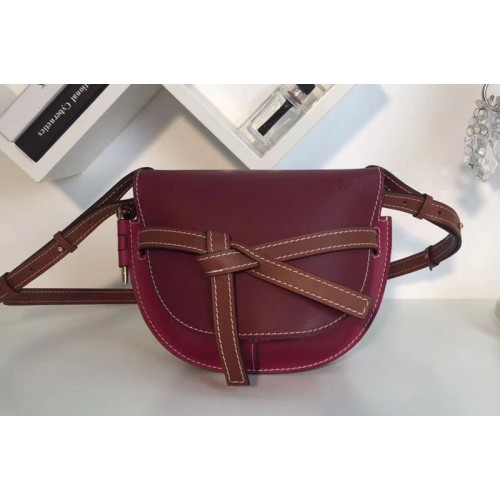 Loewe Gate Small Bags Original Leather Wine Raspberry
