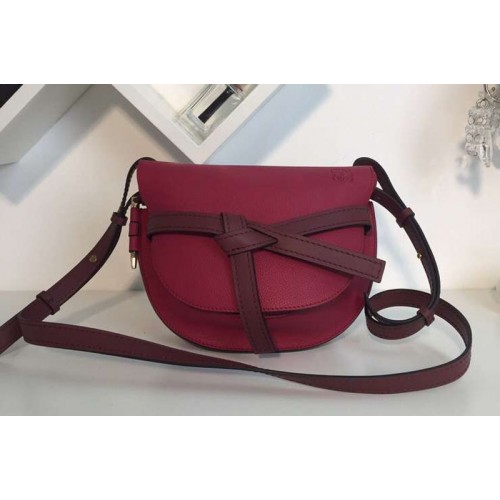 Loewe Gate Small Bags Original Soft Calf Leather Fuchsia
