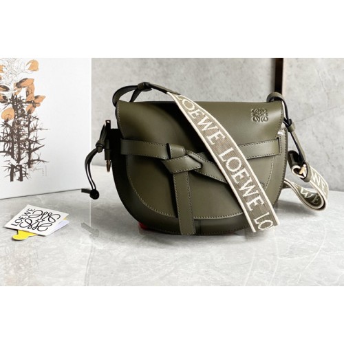 Loewe Mini Gate Dual bag in Green soft calfskin and jacquard Loewe Mini Gate Dual bag in Green soft calfskin and jacquard