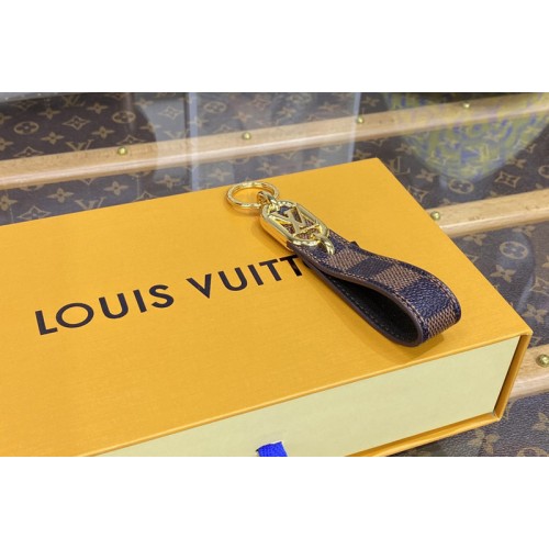 Louis Vuitton M00826 Link Dragonne Key holder in Damier Ebene Canvas