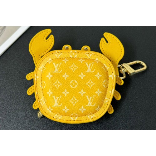 Louis Vuitton M01932 Crab Bag Charm in Yellow Leather and Canvas