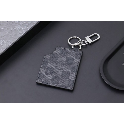 Louis Vuitton M01478 Chocolate Bar Figurine Key Holder And Bag Charm in Damier Graphite Canvas