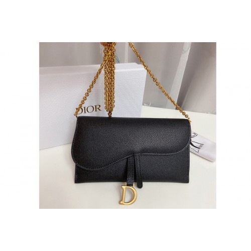Christian Dior S5614 Dior Saddle wallet in Black Calf Leather Christian Dior S5614 Dior Saddle wallet in Black Calf Leather