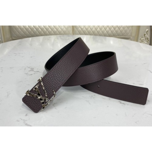 Louis Vuitton M0273V Facets 40mm reversible belt in Burgundy Red Black calf leather With Silver Buckle Louis Vuitton M0273V Facets 40mm reversible belt in Burgundy Red Black calf leather With Silver Buckle