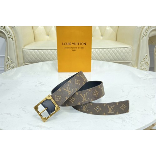 Louis Vuitton M0278Q Trunk 40MM reversible belt in Monogram canvas With Gold Buckle Louis Vuitton M0278Q Trunk 40MM reversible belt in Monogram canvas With Gold Buckle