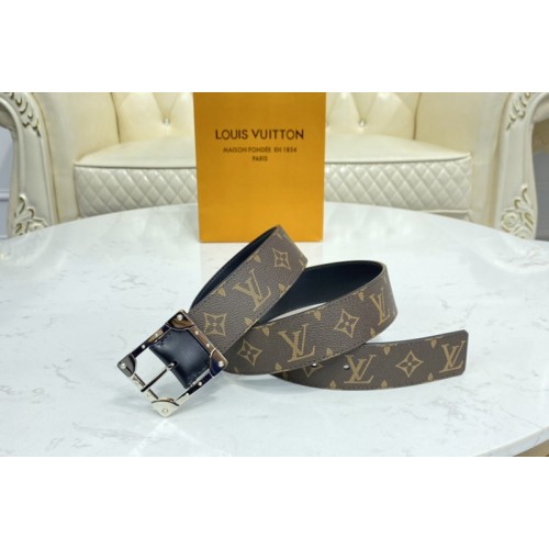 Louis Vuitton M0278Q Trunk 40MM reversible belt in Monogram canvas With Silver Buckle Louis Vuitton M0278Q Trunk 40MM reversible belt in Monogram canvas With Silver Buckle