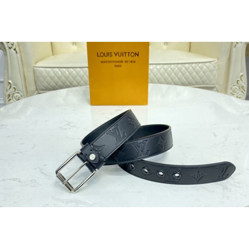 Louis Vuitton M0281V Voyager 35mm belt in Monogram Shadow With Silver Buckle Louis Vuitton M0281V Voyager 35mm belt in Monogram Shadow With Silver Buckle