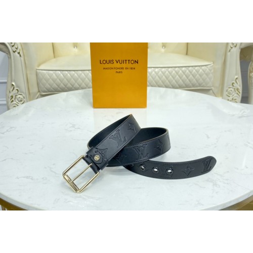 Louis Vuitton M0281V Voyager 35mm belt in Monogram Shadow With Gold Buckle Louis Vuitton M0281V Voyager 35mm belt in Monogram Shadow With Gold Buckle