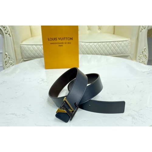 Louis Vuitton M0282V Fancy 40mm reversible belt in Black calf leather With Gold Buckle Louis Vuitton M0282V Fancy 40mm reversible belt in Black calf leather With Gold Buckle