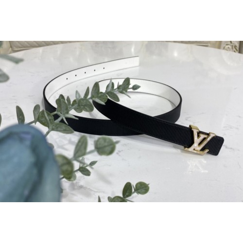 Louis Vuitton M0305V Iconic Pearlfection 25mm Reversible belt In White Black Calf leather Louis Vuitton M0305V Iconic Pearlfection 25mm Reversible belt In White Black Calf leather
